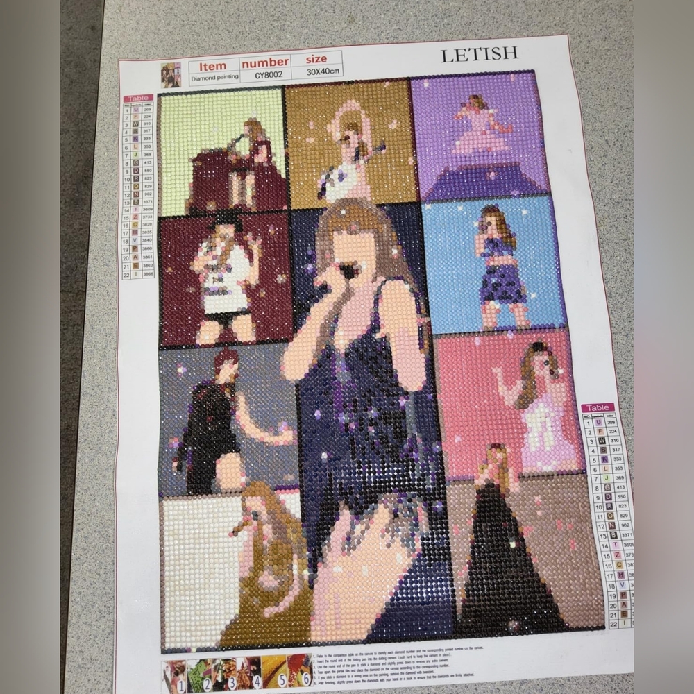 NEW TAYLOR SWIFT Colourful Pop Art Diamond Craft Making Canvas (Without Frame)